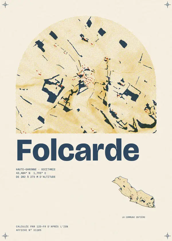 Affiche de Folcarde, calculée par 123-fr d'après l'IGN