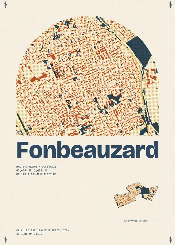 Affiche de Fonbeauzard, calculée par 123-fr d'après l'IGN