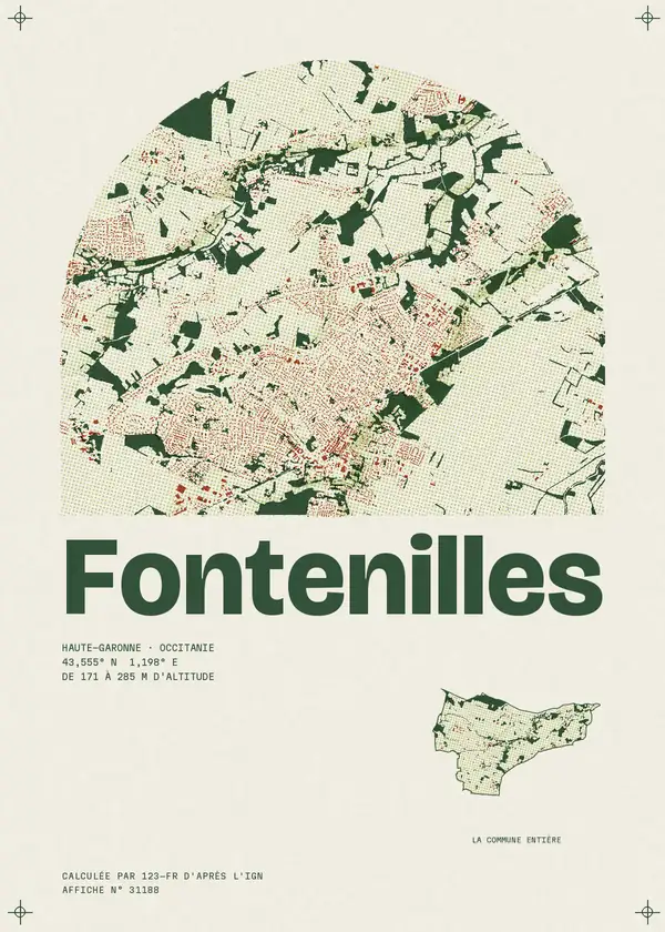 Affiche de Fontenilles, calculée par 123-fr d'après l'IGN