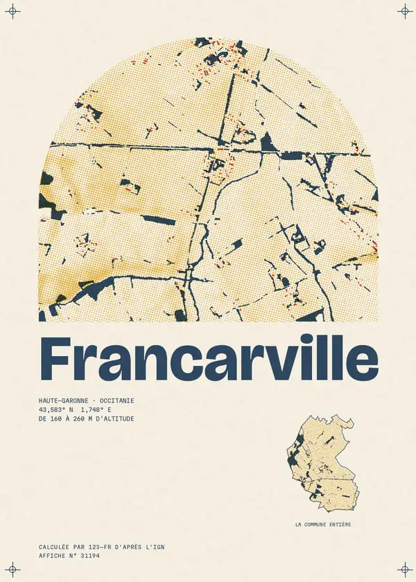 Affiche de Francarville, calculée par 123-fr d'après l'IGN
