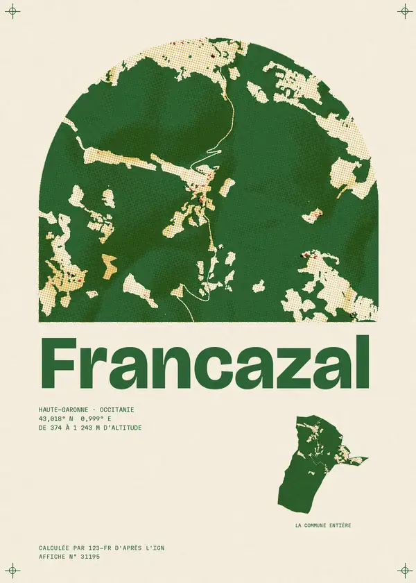 Affiche de Francazal, calculée par 123-fr d'après l'IGN