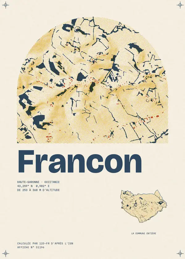 Affiche de Francon, calculée par 123-fr d'après l'IGN