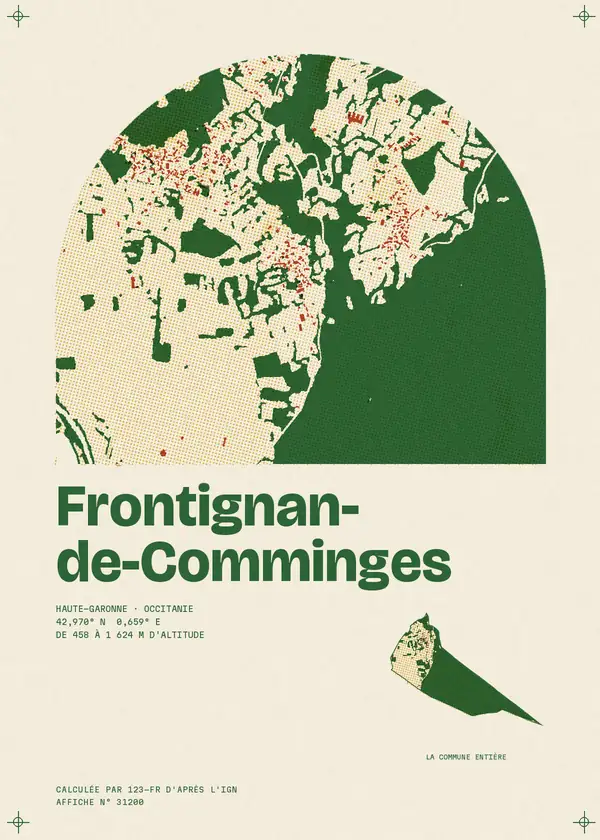 Affiche de Frontignan-de-Comminges, calculée par 123-fr d'après l'IGN