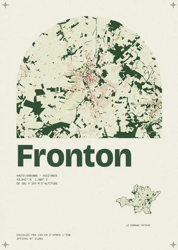 Affiche de Fronton, calculée par 123-fr d'après l'IGN