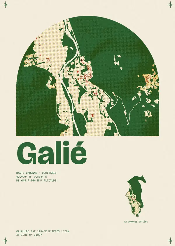 Affiche de Galié, calculée par 123-fr d'après l'IGN