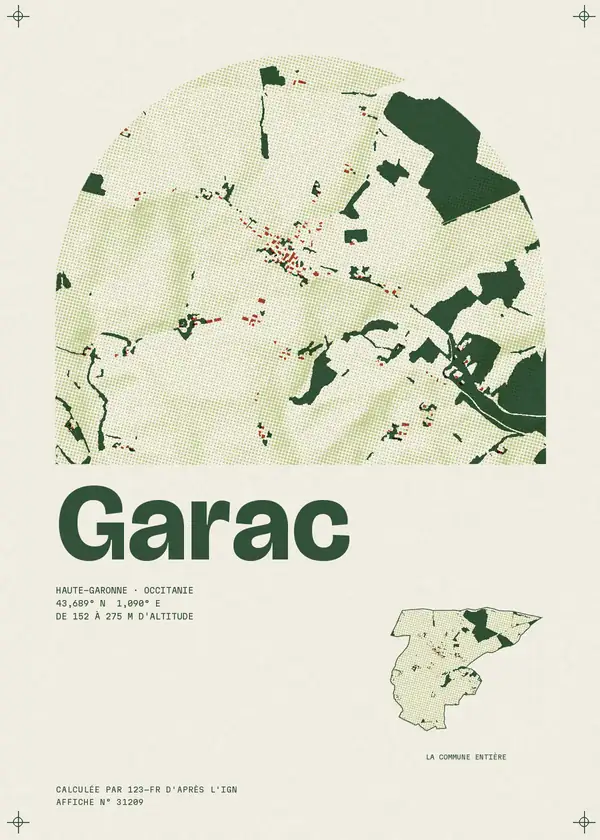 Affiche de Garac, calculée par 123-fr d'après l'IGN
