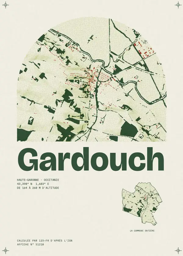 Affiche de Gardouch, calculée par 123-fr d'après l'IGN