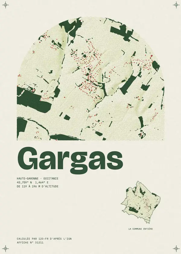 Affiche de Gargas, calculée par 123-fr d'après l'IGN