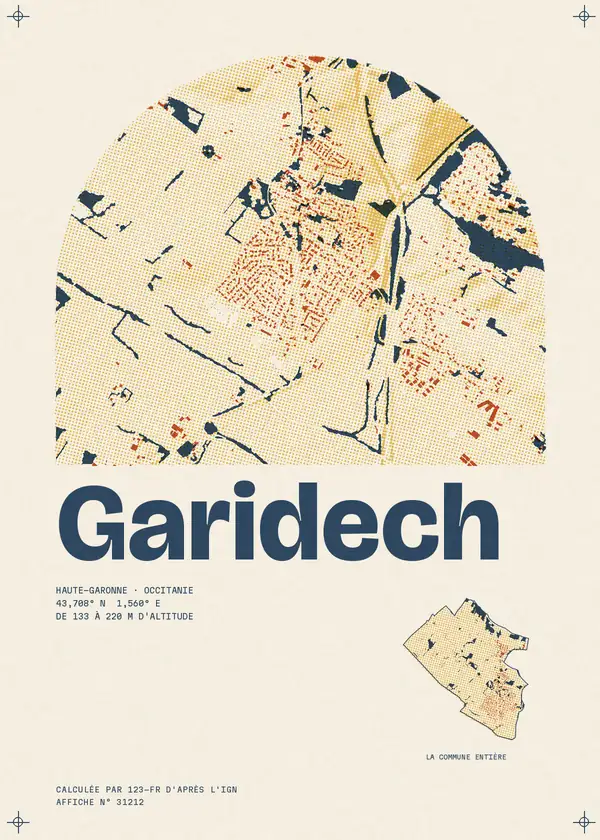 Affiche de Garidech, calculée par 123-fr d'après l'IGN