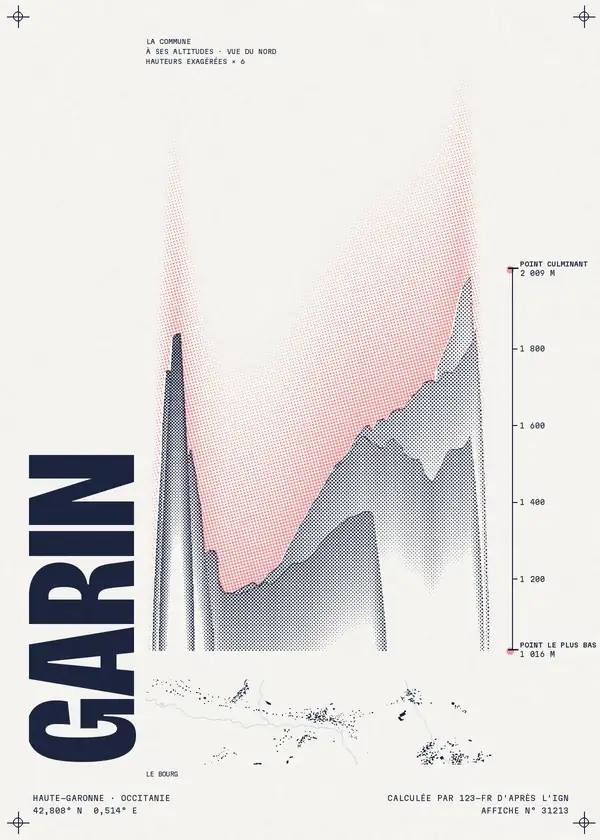 Affiche de Garin, calculée par 123-fr d'après l'IGN