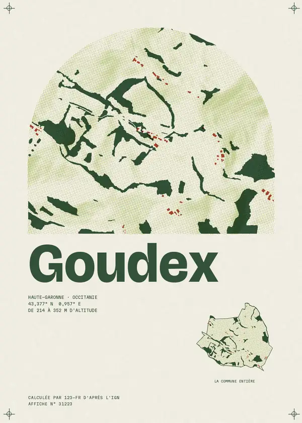 Affiche de Goudex, calculée par 123-fr d'après l'IGN