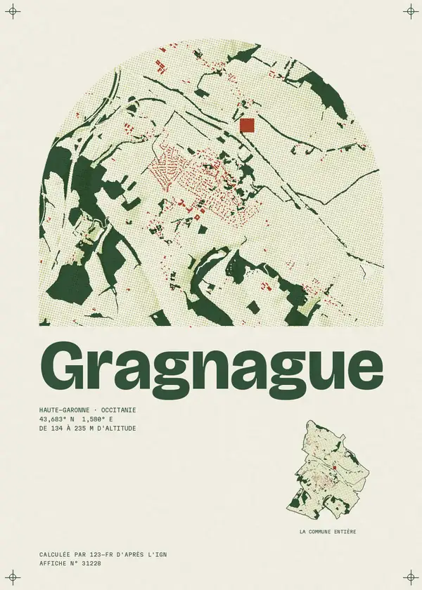Affiche de Gragnague, calculée par 123-fr d'après l'IGN
