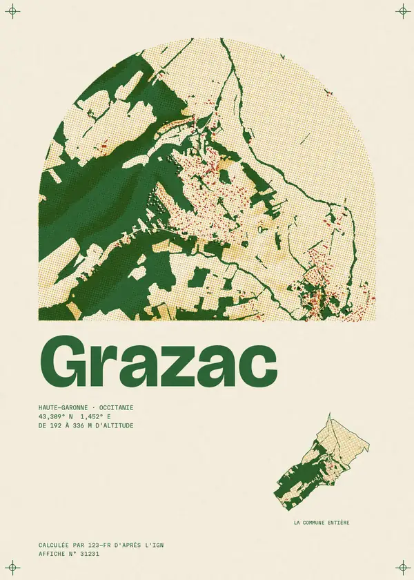 Affiche de Grazac, calculée par 123-fr d'après l'IGN