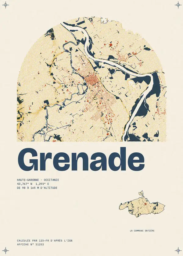 Affiche de Grenade, calculée par 123-fr d'après l'IGN