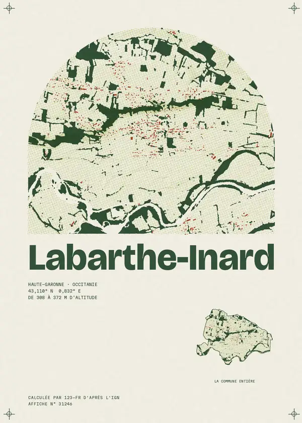 Affiche de Labarthe-Inard, calculée par 123-fr d'après l'IGN