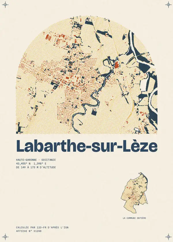Affiche de Labarthe-sur-Lèze, calculée par 123-fr d'après l'IGN