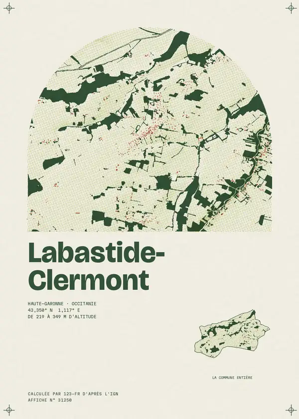 Affiche de Labastide-Clermont, calculée par 123-fr d'après l'IGN