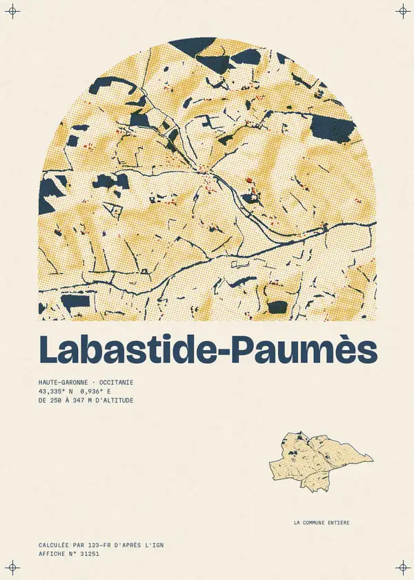 Affiche de Labastide-Paumès, calculée par 123-fr d'après l'IGN