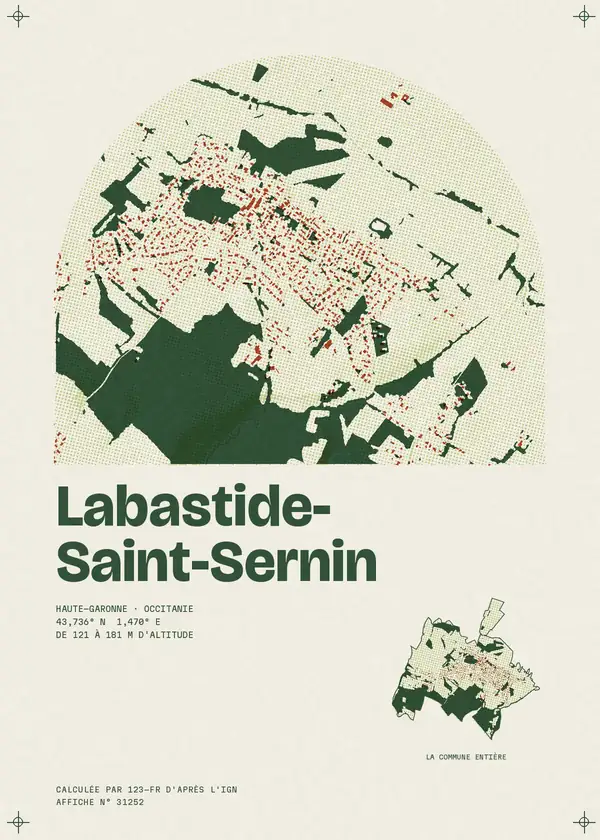 Affiche de Labastide-Saint-Sernin, calculée par 123-fr d'après l'IGN