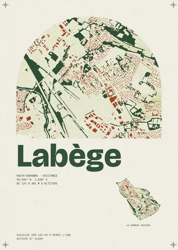 Affiche de Labège, calculée par 123-fr d'après l'IGN
