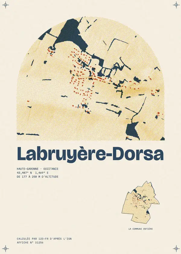 Affiche de Labruyère-Dorsa, calculée par 123-fr d'après l'IGN