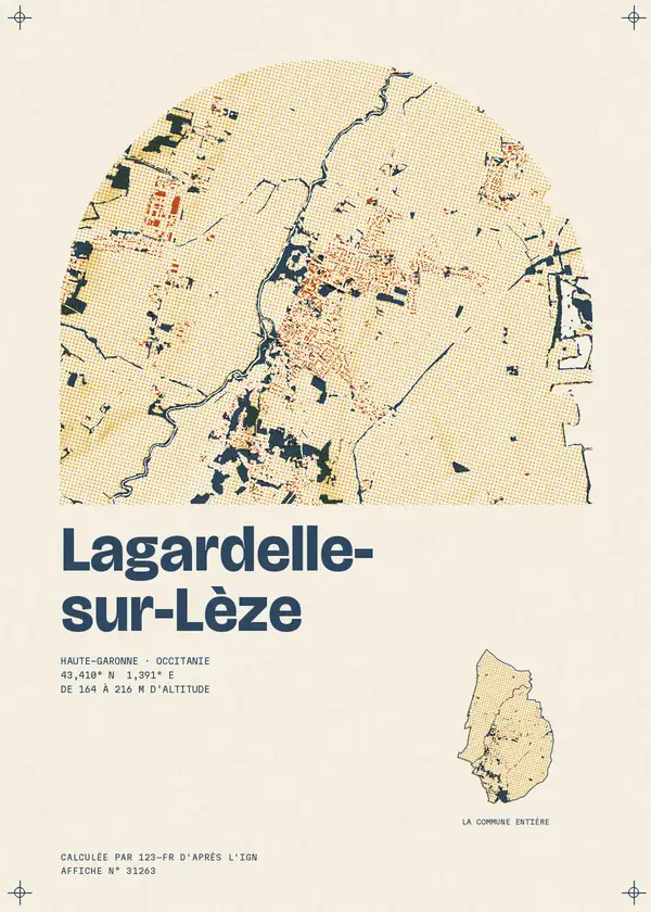 Affiche de Lagardelle-sur-Lèze, calculée par 123-fr d'après l'IGN