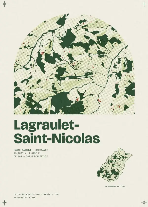 Affiche de Lagraulet-Saint-Nicolas, calculée par 123-fr d'après l'IGN
