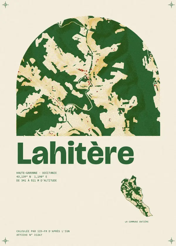 Affiche de Lahitère, calculée par 123-fr d'après l'IGN