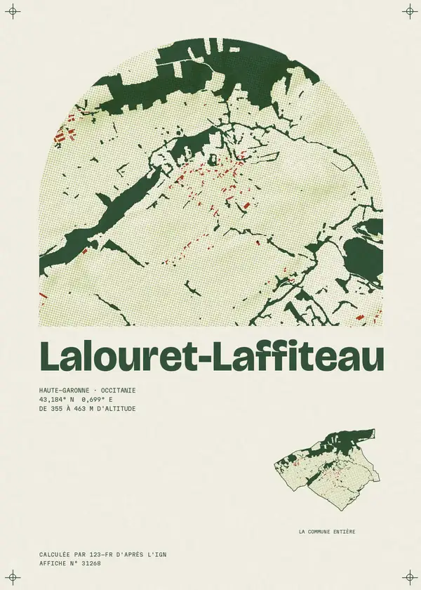 Affiche de Lalouret-Laffiteau, calculée par 123-fr d'après l'IGN