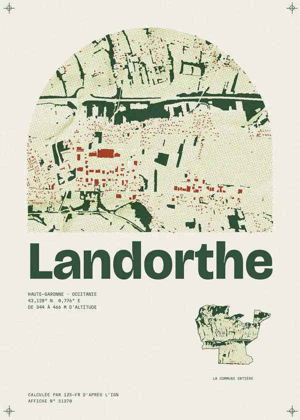 Affiche de Landorthe, calculée par 123-fr d'après l'IGN