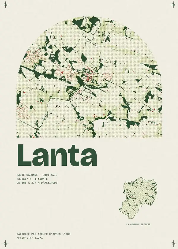 Affiche de Lanta, calculée par 123-fr d'après l'IGN