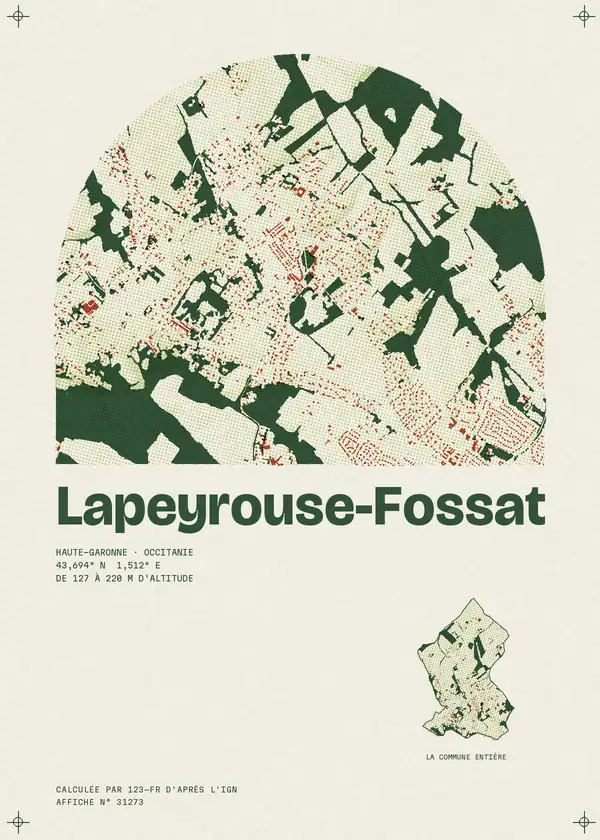 Affiche de Lapeyrouse-Fossat, calculée par 123-fr d'après l'IGN