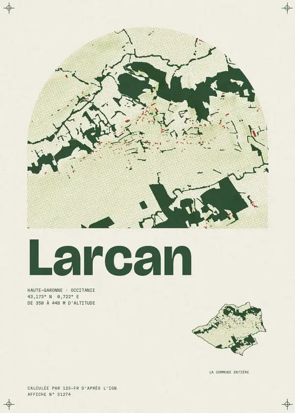 Affiche de Larcan, calculée par 123-fr d'après l'IGN