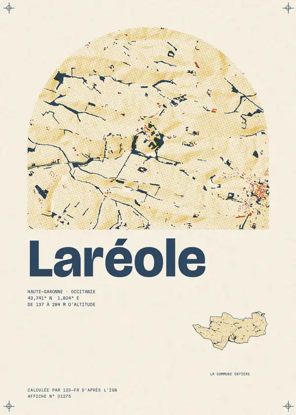 Affiche de Laréole, calculée par 123-fr d'après l'IGN