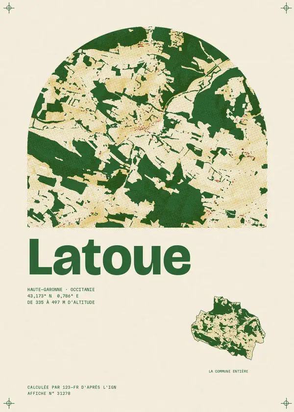Affiche de Latoue, calculée par 123-fr d'après l'IGN