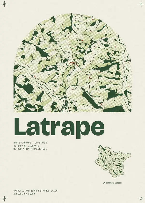 Affiche de Latrape, calculée par 123-fr d'après l'IGN