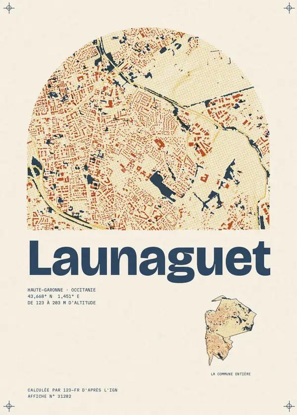 Affiche de Launaguet, calculée par 123-fr d'après l'IGN