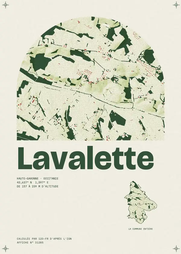Affiche de Lavalette, calculée par 123-fr d'après l'IGN