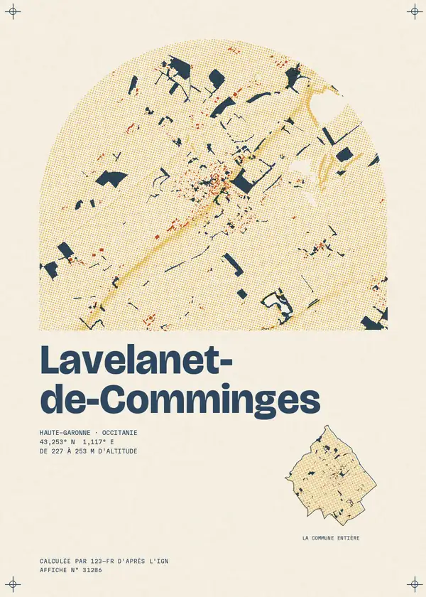 Affiche de Lavelanet-de-Comminges, calculée par 123-fr d'après l'IGN