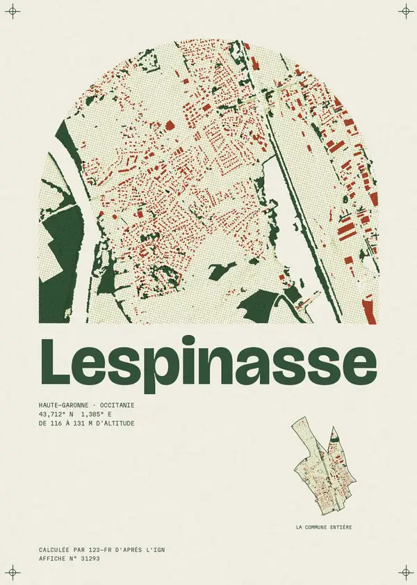 Affiche de Lespinasse, calculée par 123-fr d'après l'IGN