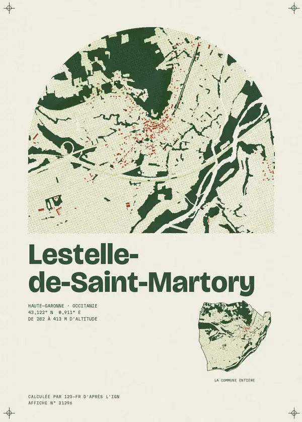 Affiche de Lestelle-de-Saint-Martory, calculée par 123-fr d'après l'IGN
