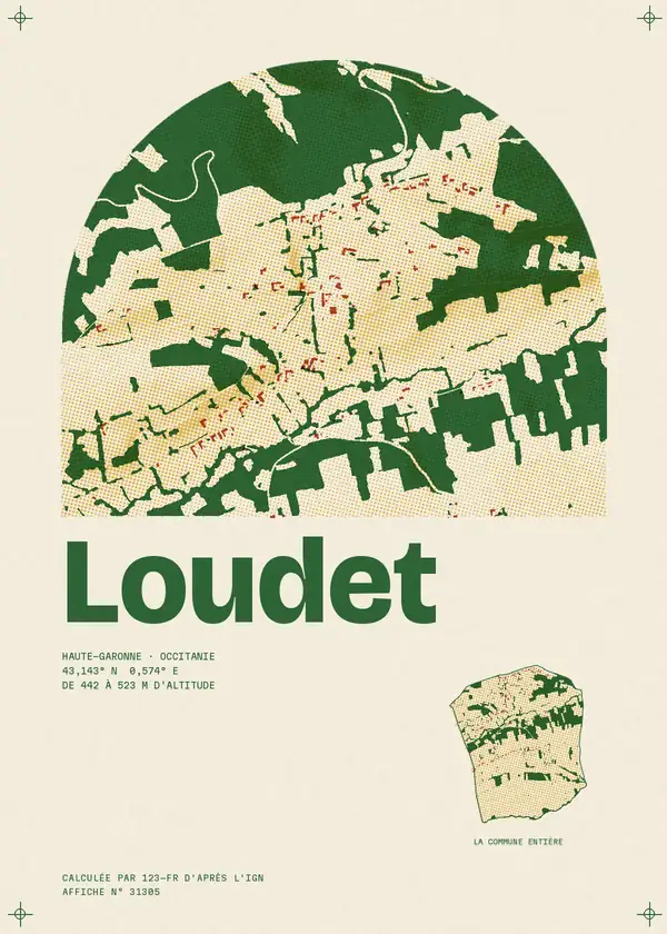 Affiche de Loudet, calculée par 123-fr d'après l'IGN