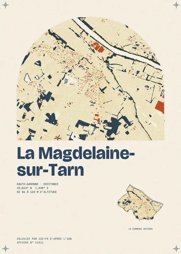 Affiche de La Magdelaine-sur-Tarn, calculée par 123-fr d'après l'IGN