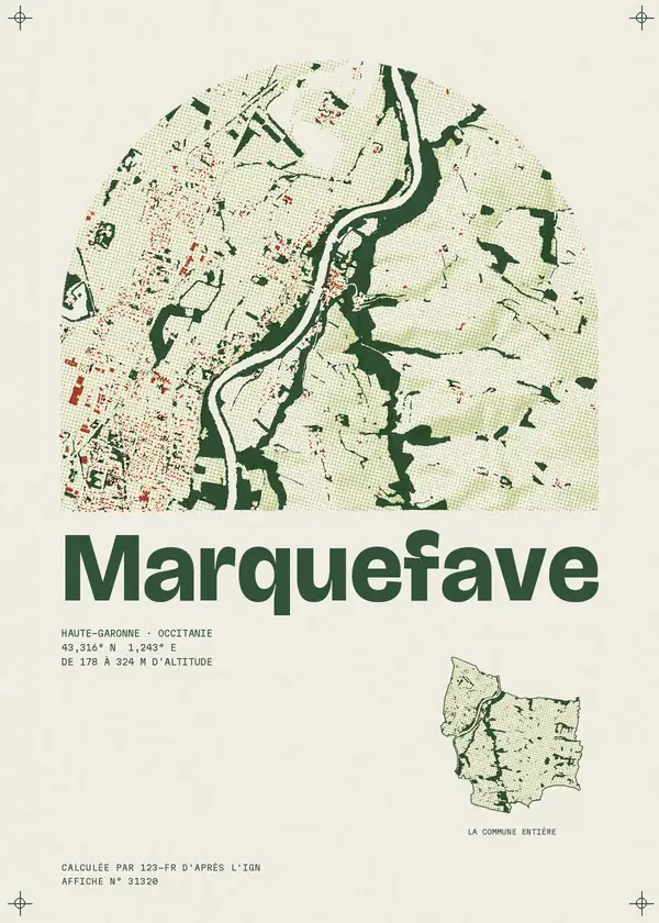 Affiche de Marquefave, calculée par 123-fr d'après l'IGN