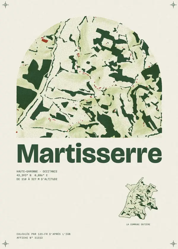 Affiche de Martisserre, calculée par 123-fr d'après l'IGN