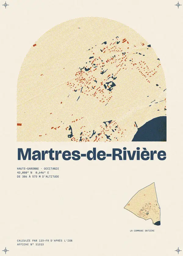 Affiche de Martres-de-Rivière, calculée par 123-fr d'après l'IGN