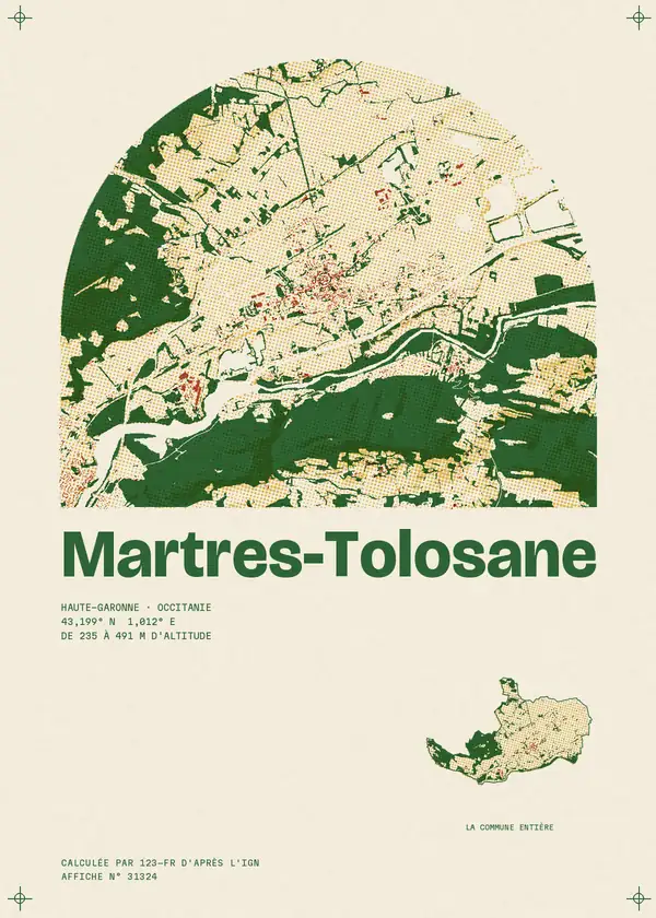 Affiche de Martres-Tolosane, calculée par 123-fr d'après l'IGN