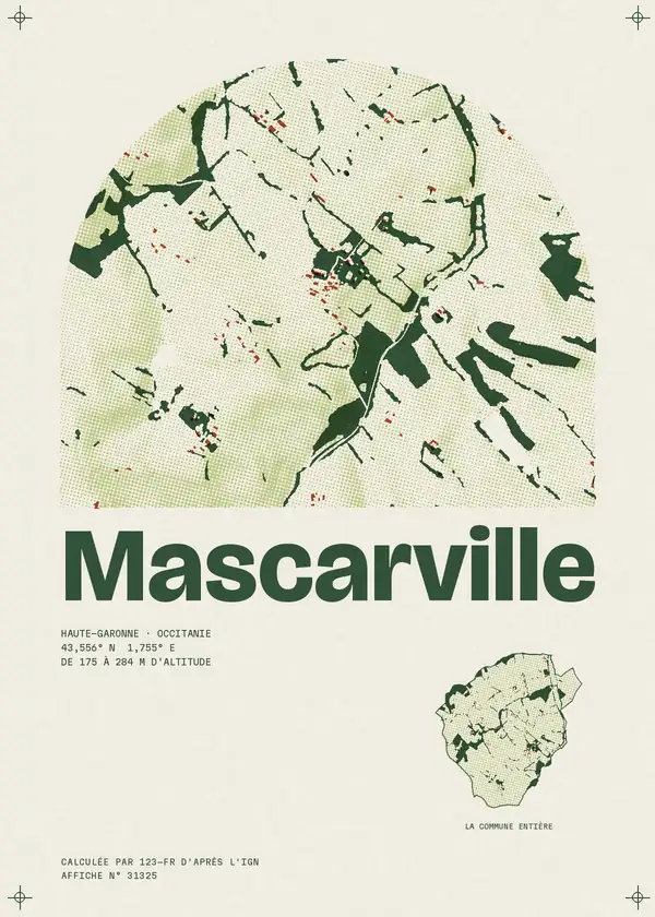 Affiche de Mascarville, calculée par 123-fr d'après l'IGN