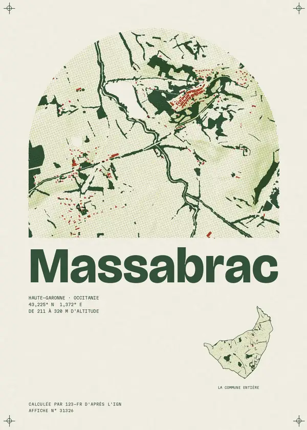 Affiche de Massabrac, calculée par 123-fr d'après l'IGN