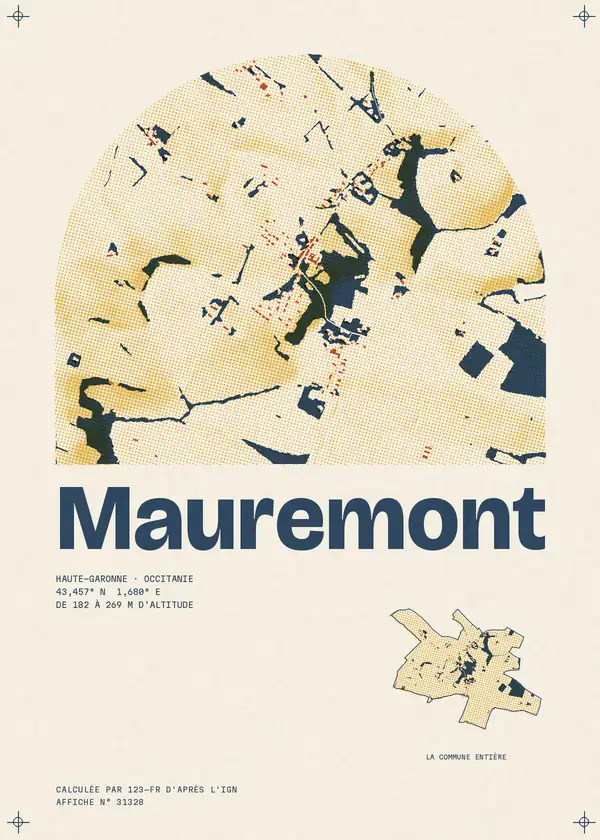 Affiche de Mauremont, calculée par 123-fr d'après l'IGN